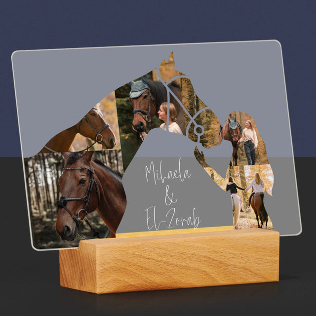 Formă Din Fotografii: Fata Și Calul - Imprimare Pe Sticlă Acrilică (Horizontală)