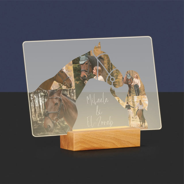 Formă Din Fotografii: Fata Și Calul - Imprimare Pe Sticlă Acrilică (Horizontală)