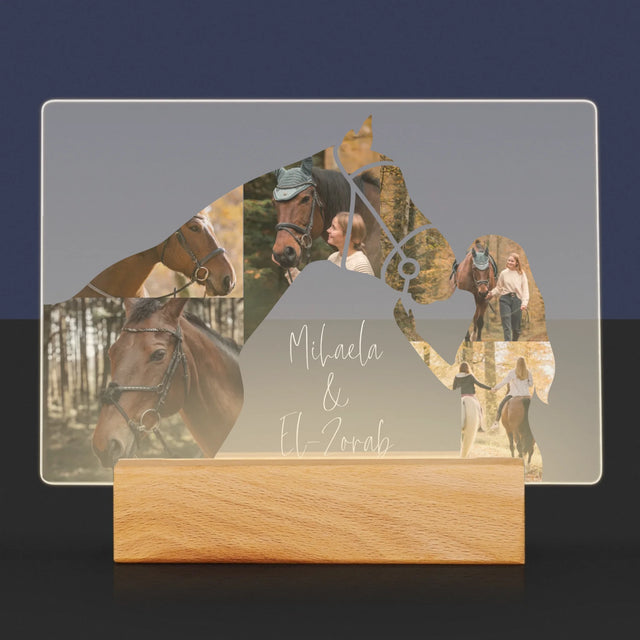 Formă Din Fotografii: Fata Și Calul - Imprimare Pe Sticlă Acrilică (Horizontală)