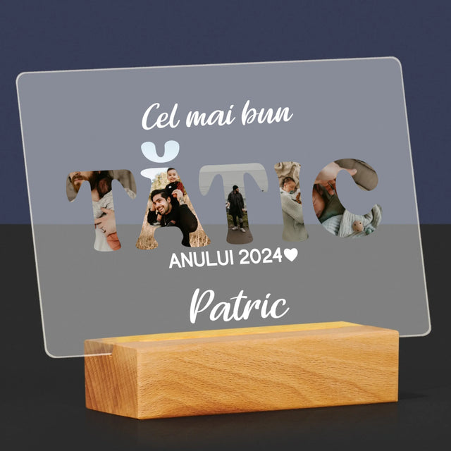 Cuvânt Din Fotografii: Cel Mai Bun Tată Al Anului - Imprimare Pe Sticlă Acrilică (Horizontală)