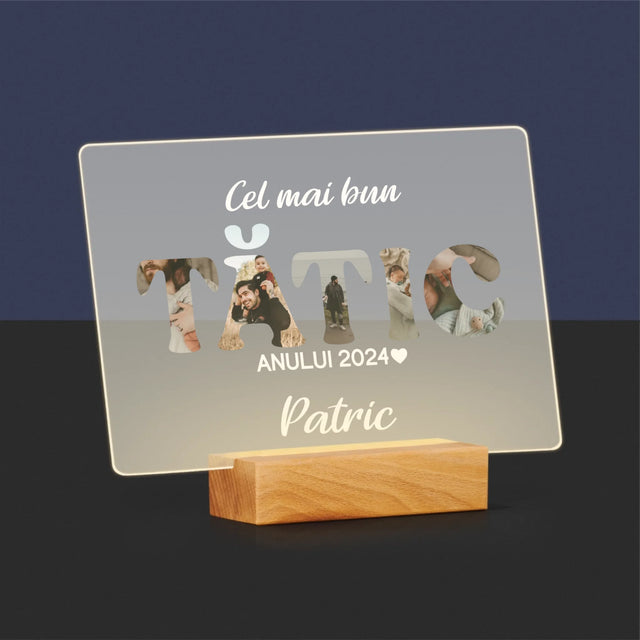 Cuvânt Din Fotografii: Cel Mai Bun Tată Al Anului - Imprimare Pe Sticlă Acrilică (Horizontală)