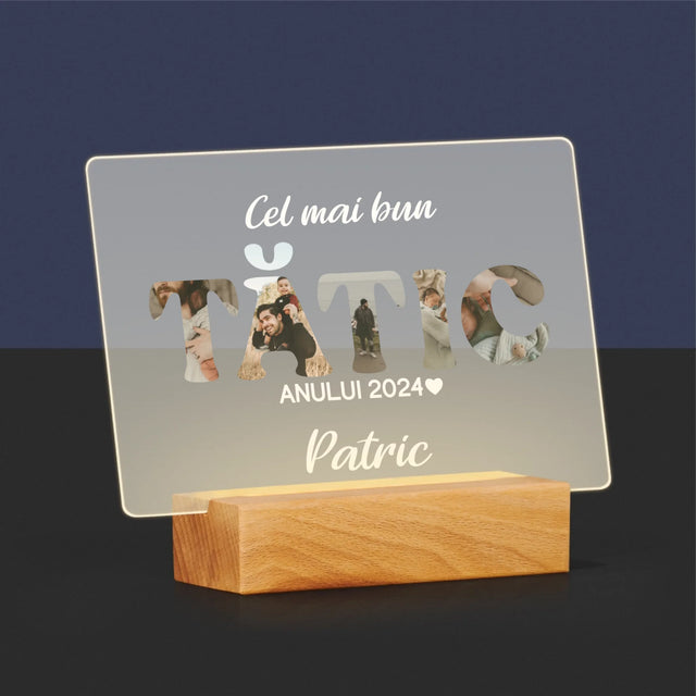 Cuvânt Din Fotografii: Cel Mai Bun Tată Al Anului - Imprimare Pe Sticlă Acrilică (Horizontală)