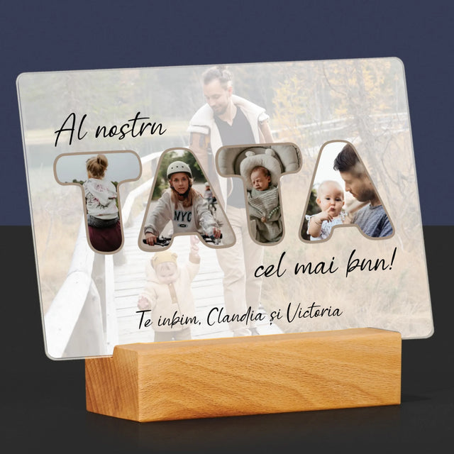 Cuvânt Din Fotografii: Tatăl Nostru Este Cel Mai Bun - Imprimare Pe Sticlă Acrilică (Horizontală)