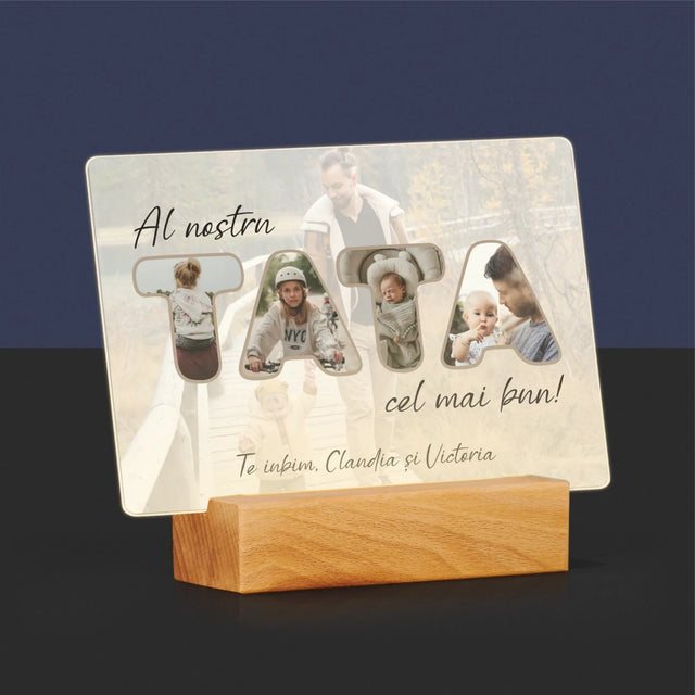 Cuvânt Din Fotografii: Tatăl Nostru Este Cel Mai Bun - Imprimare Pe Sticlă Acrilică (Horizontală)