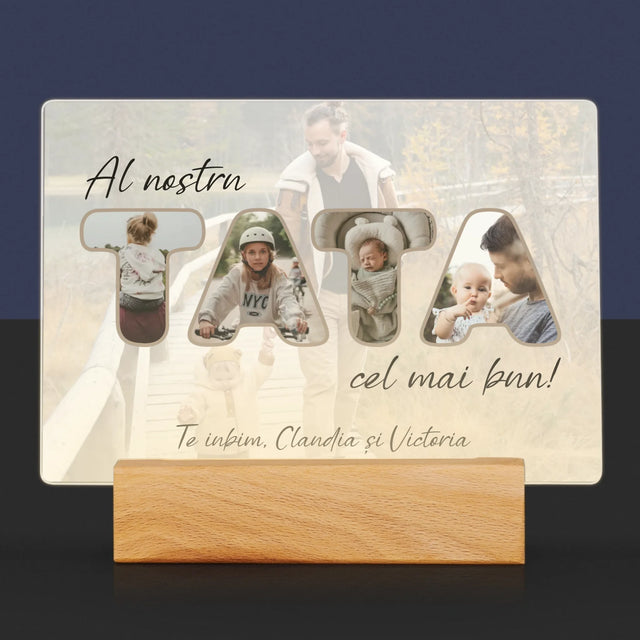 Cuvânt Din Fotografii: Tatăl Nostru Este Cel Mai Bun - Imprimare Pe Sticlă Acrilică (Horizontală)