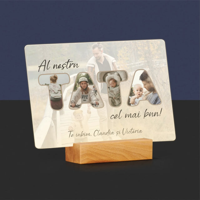 Cuvânt Din Fotografii: Tatăl Nostru Este Cel Mai Bun - Imprimare Pe Sticlă Acrilică (Horizontală)