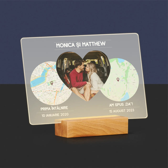 Harta Oraș: Locurile Noastre - Imprimare Pe Sticlă Acrilică (Horizontală)