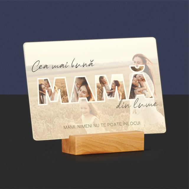 Cuvânt Din Fotografii: Cea Mai Bună Mamă Din Lume Fotografii - Imprimare Pe Sticlă Acrilică (Horizontală)