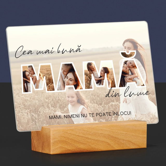 Cuvânt Din Fotografii: Cea Mai Bună Mamă Din Lume Fotografii - Imprimare Pe Sticlă Acrilică (Horizontală)