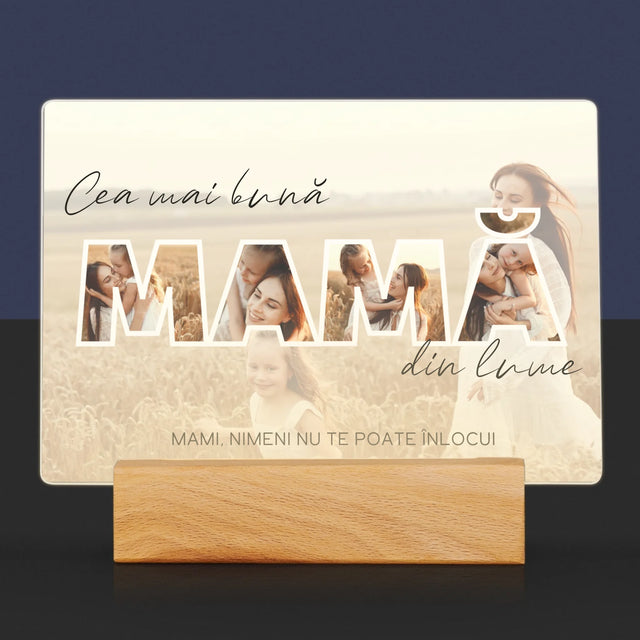Cuvânt Din Fotografii: Cea Mai Bună Mamă Din Lume Fotografii - Imprimare Pe Sticlă Acrilică (Horizontală)