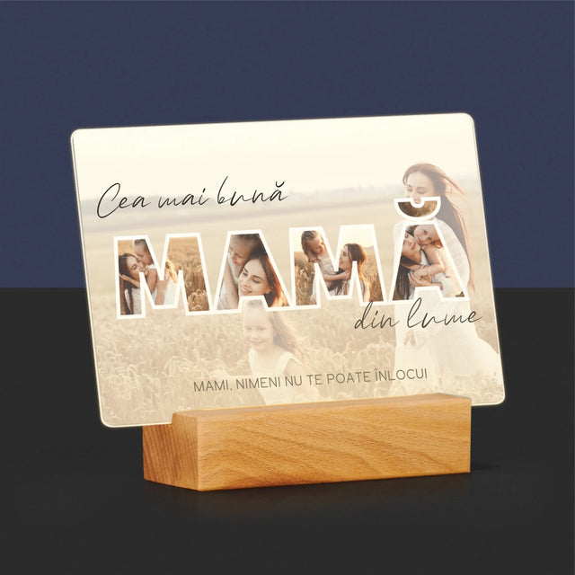 Cuvânt Din Fotografii: Cea Mai Bună Mamă Din Lume Fotografii - Imprimare Pe Sticlă Acrilică (Horizontală)
