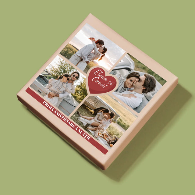 Colaj De Fotografii: Prima Aniversare A Nunții – Inimă - Puzzle