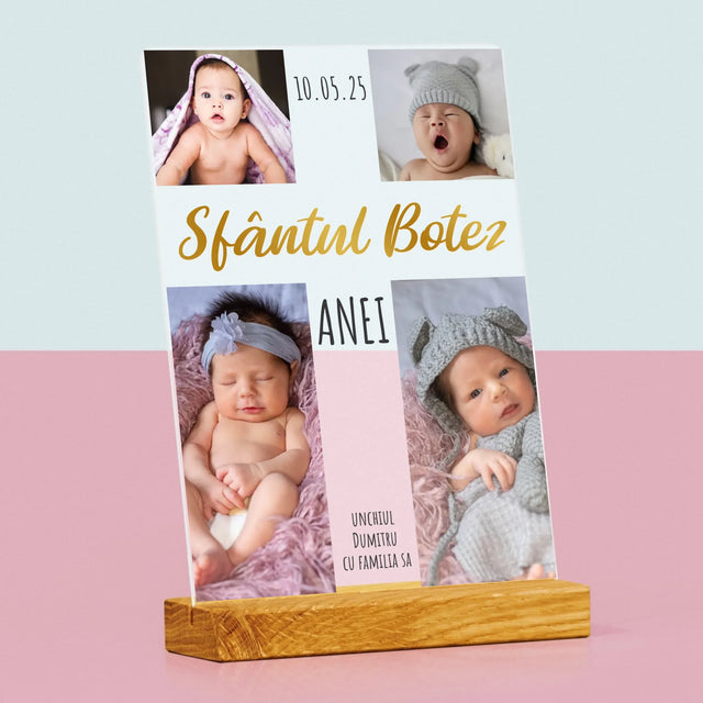 Colaj De Fotografii: Botez Sfânta Cruce - Imprimare Pe Sticlă Acrilică (Verticală)