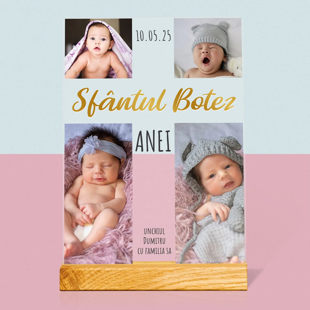 Colaj De Fotografii: Botez Sfânta Cruce - Imprimare Pe Sticlă Acrilică (Verticală)