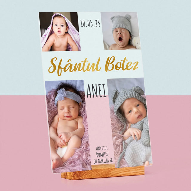 Colaj De Fotografii: Botez Sfânta Cruce - Imprimare Pe Sticlă Acrilică (Verticală)