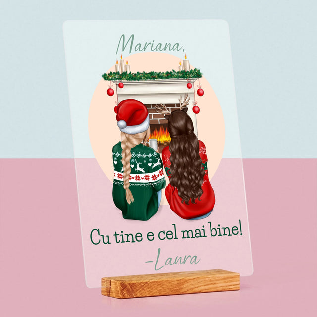 Creator De Personaj: Cele Mai Bune Prietene De Sărbători - Imprimare Pe Sticlă Acrilică (Verticală)