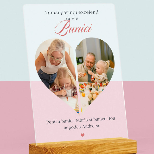 Colaj De Fotografii: Părinții Excelenți Devin Bunici - Imprimare Pe Sticlă Acrilică (Verticală)