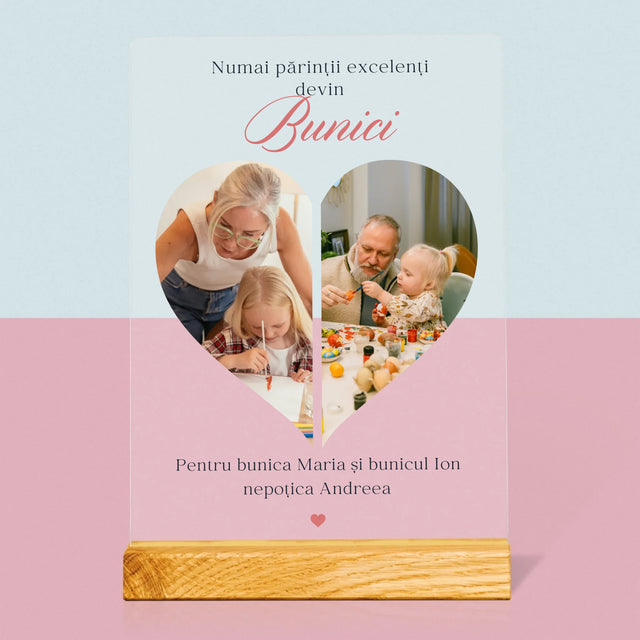 Colaj De Fotografii: Părinții Excelenți Devin Bunici - Imprimare Pe Sticlă Acrilică (Verticală)