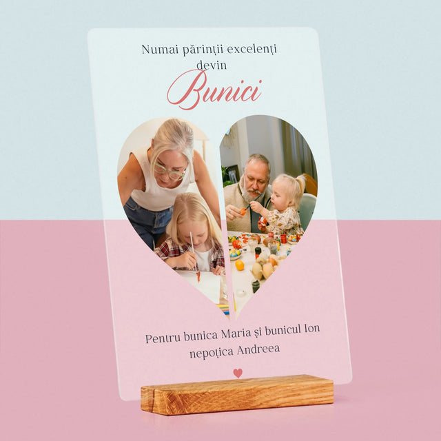 Colaj De Fotografii: Părinții Excelenți Devin Bunici - Imprimare Pe Sticlă Acrilică (Verticală)