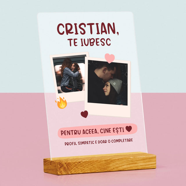 Colaj De Fotografii: Te Iubesc Pentru Aceea, Cine Ești - Imprimare Pe Sticlă Acrilică (Verticală)