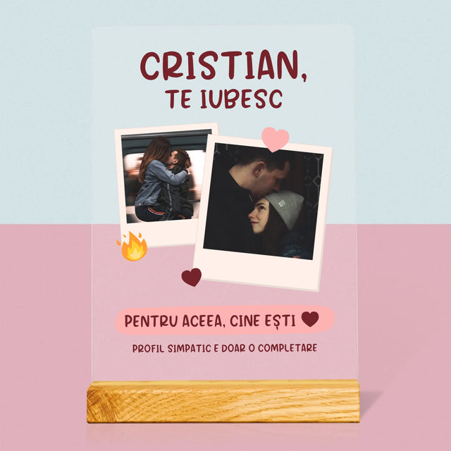 Colaj De Fotografii: Te Iubesc Pentru Aceea, Cine Ești - Imprimare Pe Sticlă Acrilică (Verticală)