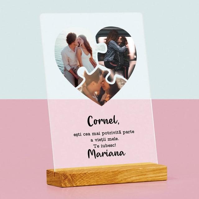 Colaj De Fotografii: Puzzle Cu Sv. Valentun - Imprimare Pe Sticlă Acrilică (Verticală)