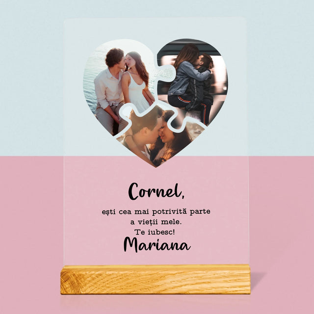 Colaj De Fotografii: Puzzle Cu Sv. Valentun - Imprimare Pe Sticlă Acrilică (Verticală)