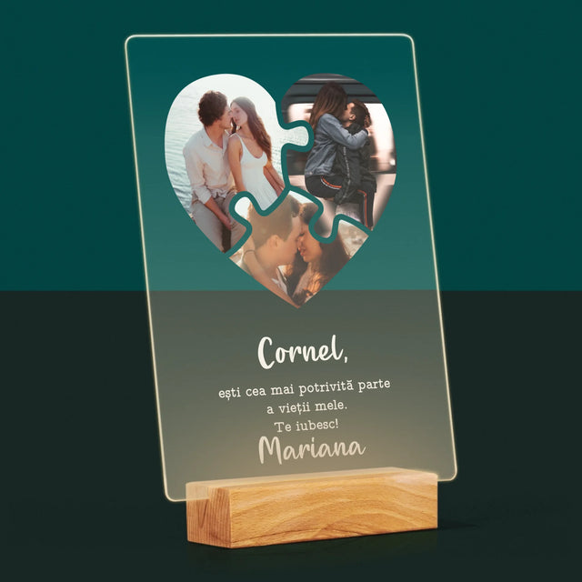 Colaj De Fotografii: Puzzle Cu Sv. Valentun - Imprimare Pe Sticlă Acrilică (Verticală)