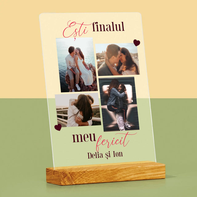 Colaj De Fotografii: Ești Finalul Meu Fericit - Imprimare Pe Sticlă Acrilică (Verticală)