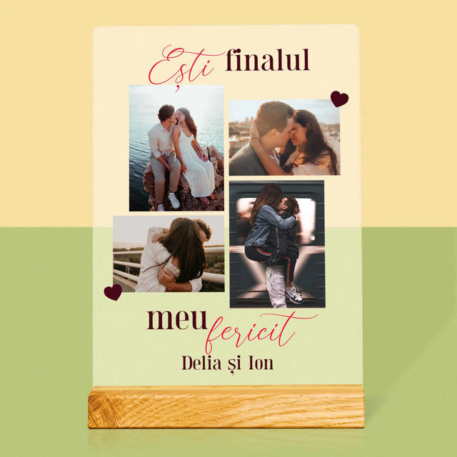 Colaj De Fotografii: Ești Finalul Meu Fericit - Imprimare Pe Sticlă Acrilică (Verticală)