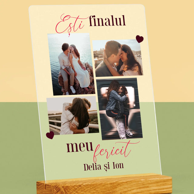 Colaj De Fotografii: Ești Finalul Meu Fericit - Imprimare Pe Sticlă Acrilică (Verticală)