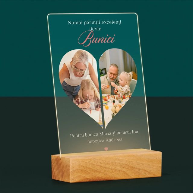 Colaj De Fotografii: Părinții Excelenți Devin Bunici - Imprimare Pe Sticlă Acrilică (Verticală)