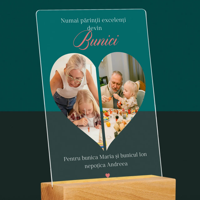 Colaj De Fotografii: Părinții Excelenți Devin Bunici - Imprimare Pe Sticlă Acrilică (Verticală)