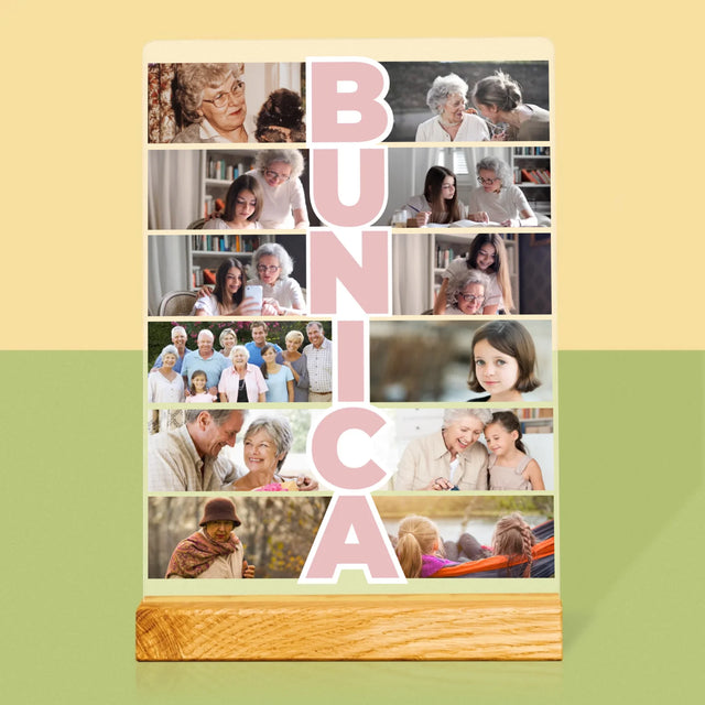 Colaj De Fotografii: Bunica - Imprimare Pe Sticlă Acrilică (Verticală)