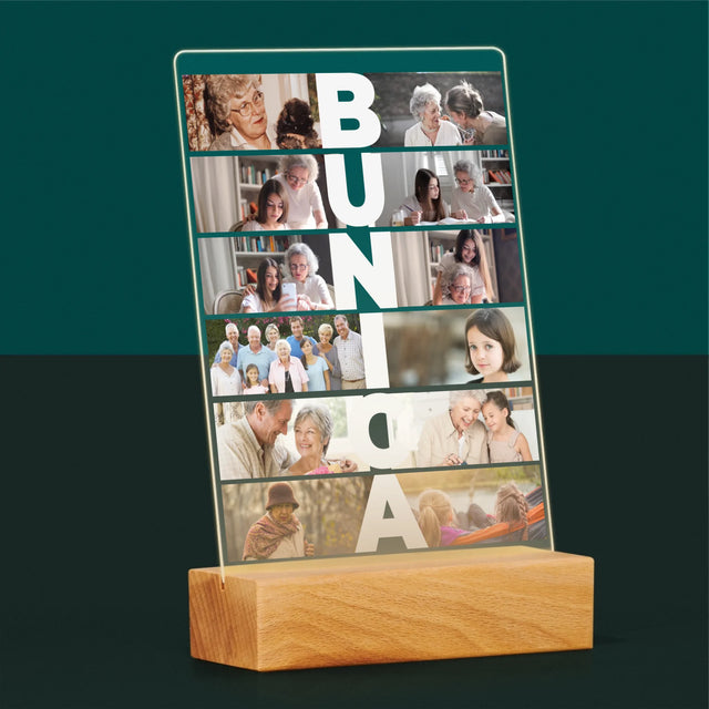 Colaj De Fotografii: Bunica - Imprimare Pe Sticlă Acrilică (Verticală)