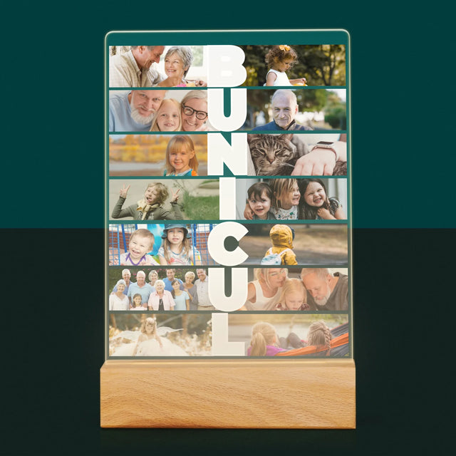 Colaj De Fotografii: Bunicul - Imprimare Pe Sticlă Acrilică (Verticală)