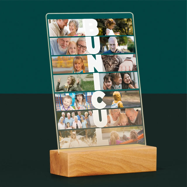 Colaj De Fotografii: Bunicul - Imprimare Pe Sticlă Acrilică (Verticală)