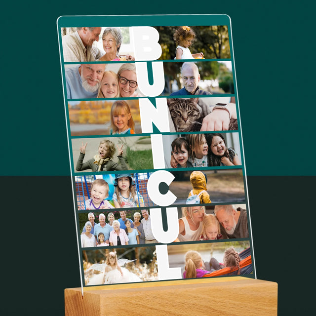 Colaj De Fotografii: Bunicul - Imprimare Pe Sticlă Acrilică (Verticală)