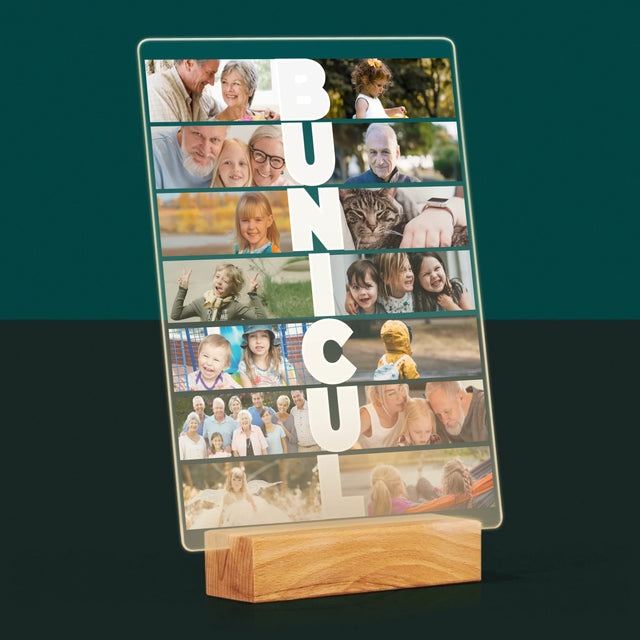 Colaj De Fotografii: Bunicul - Imprimare Pe Sticlă Acrilică (Verticală)