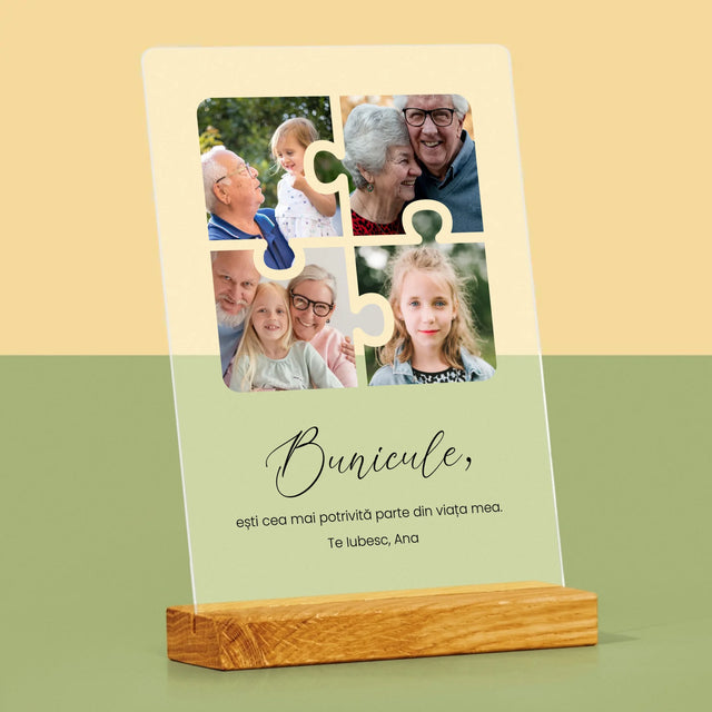 Colaj De Fotografii: Puzzle Fotografii Pentru Bunic - Imprimare Pe Sticlă Acrilică (Verticală)