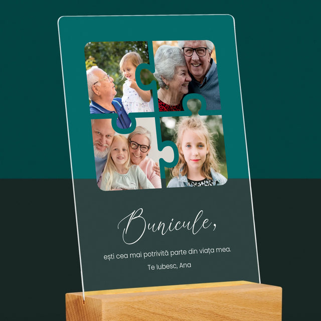 Colaj De Fotografii: Puzzle Fotografii Pentru Bunic - Imprimare Pe Sticlă Acrilică (Verticală)
