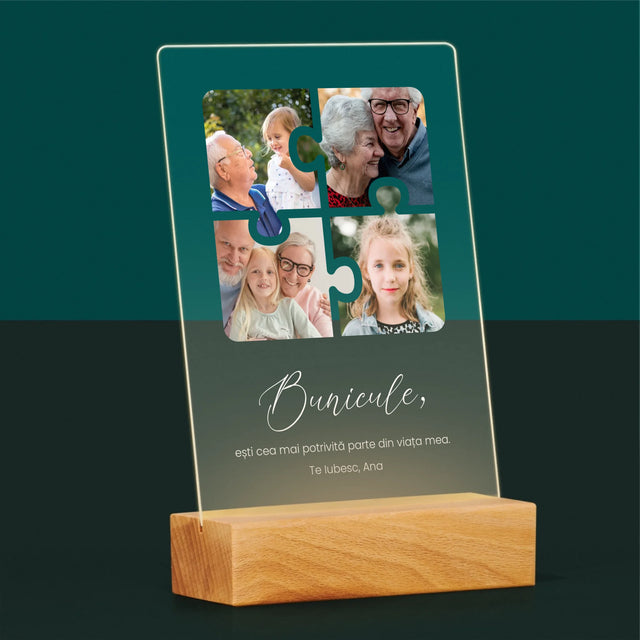 Colaj De Fotografii: Puzzle Fotografii Pentru Bunic - Imprimare Pe Sticlă Acrilică (Verticală)