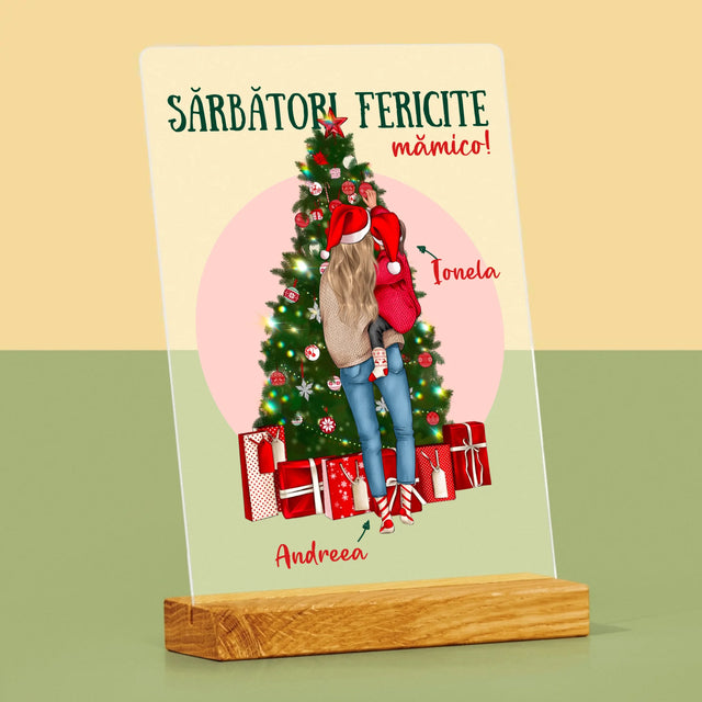 Creator De Personaj: Sărbători Fericite Mămico - Imprimare Pe Sticlă Acrilică (Verticală)