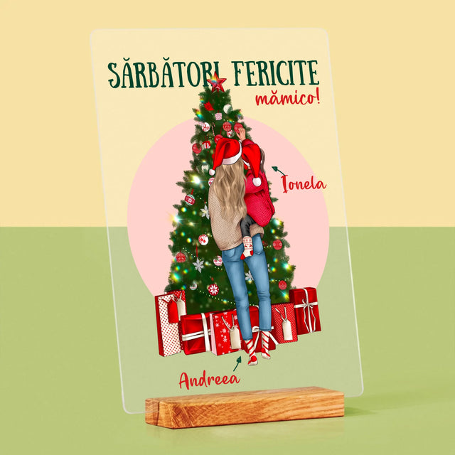 Creator De Personaj: Sărbători Fericite Mămico - Imprimare Pe Sticlă Acrilică (Verticală)