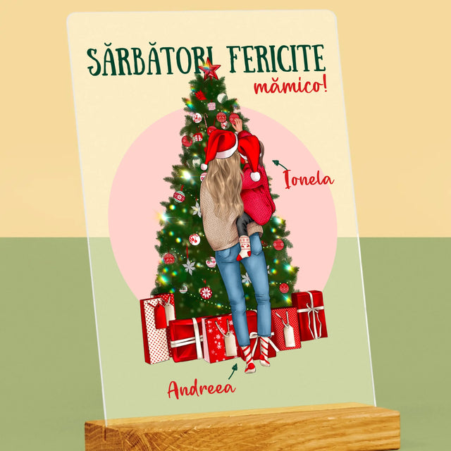 Creator De Personaj: Sărbători Fericite Mămico - Imprimare Pe Sticlă Acrilică (Verticală)