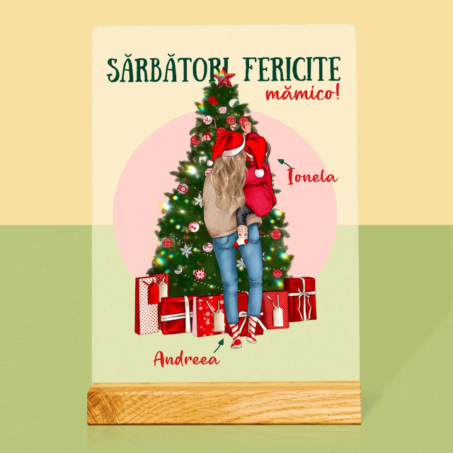Creator De Personaj: Sărbători Fericite Mămico - Imprimare Pe Sticlă Acrilică (Verticală)