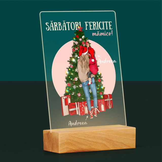 Creator De Personaj: Sărbători Fericite Mămico - Imprimare Pe Sticlă Acrilică (Verticală)