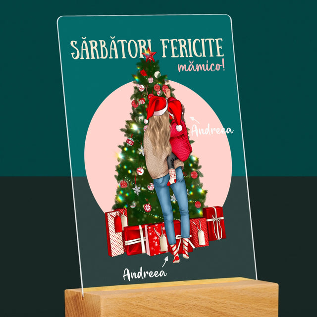 Creator De Personaj: Sărbători Fericite Mămico - Imprimare Pe Sticlă Acrilică (Verticală)