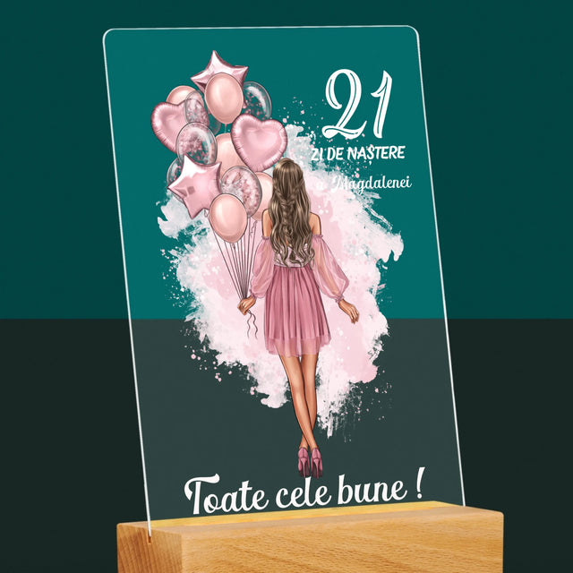 Creator De Personaj: Ziua De Naștere Baloane - Imprimare Pe Sticlă Acrilică (Verticală)