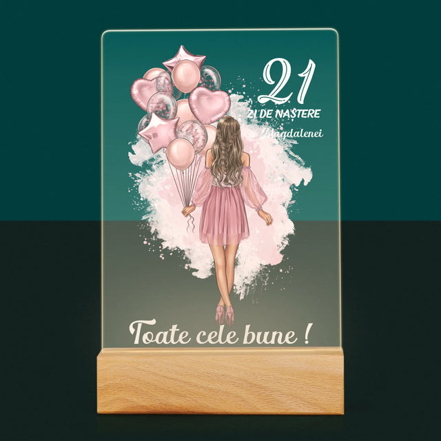 Creator De Personaj: Ziua De Naștere Baloane - Imprimare Pe Sticlă Acrilică (Verticală)